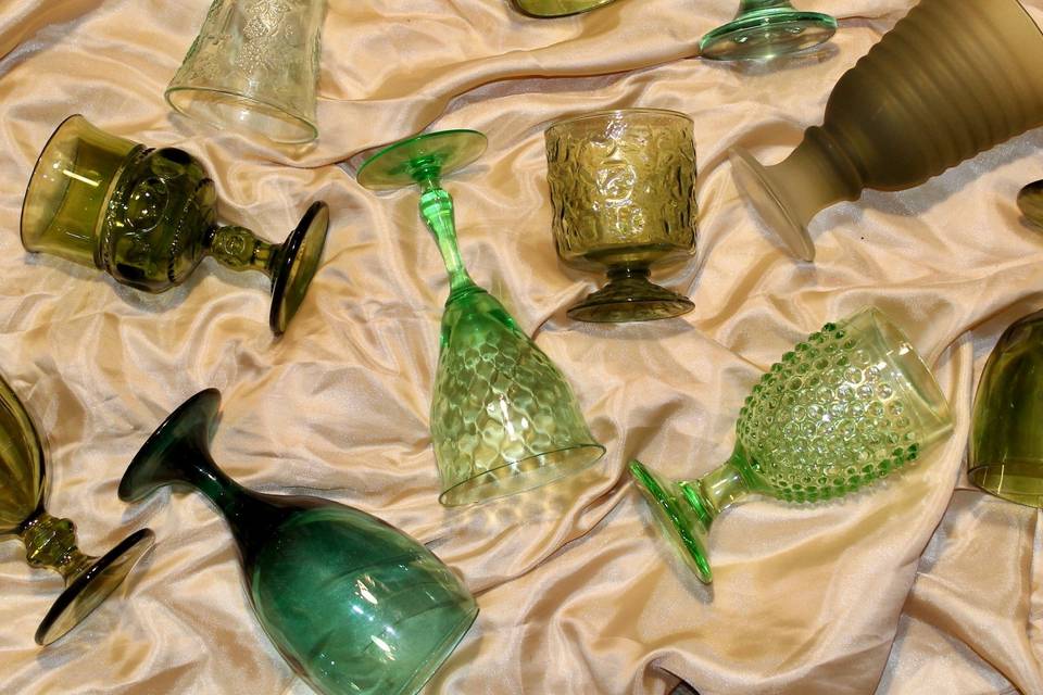 Green Vintage Goblets