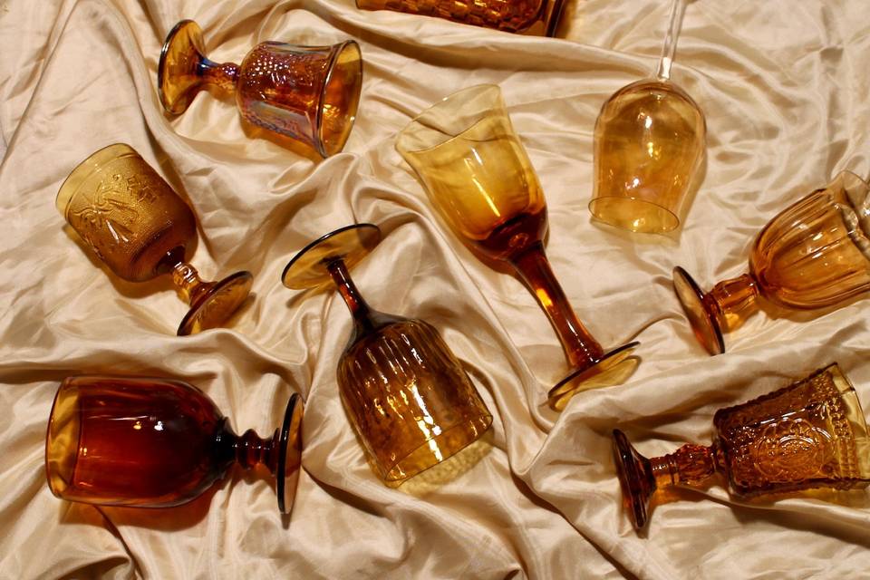 Amber Vintage Goblets