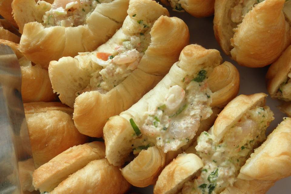 Shrimp salad croissants