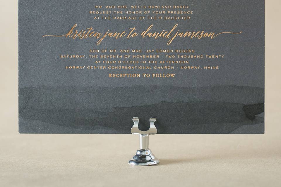 Black and gold invitation