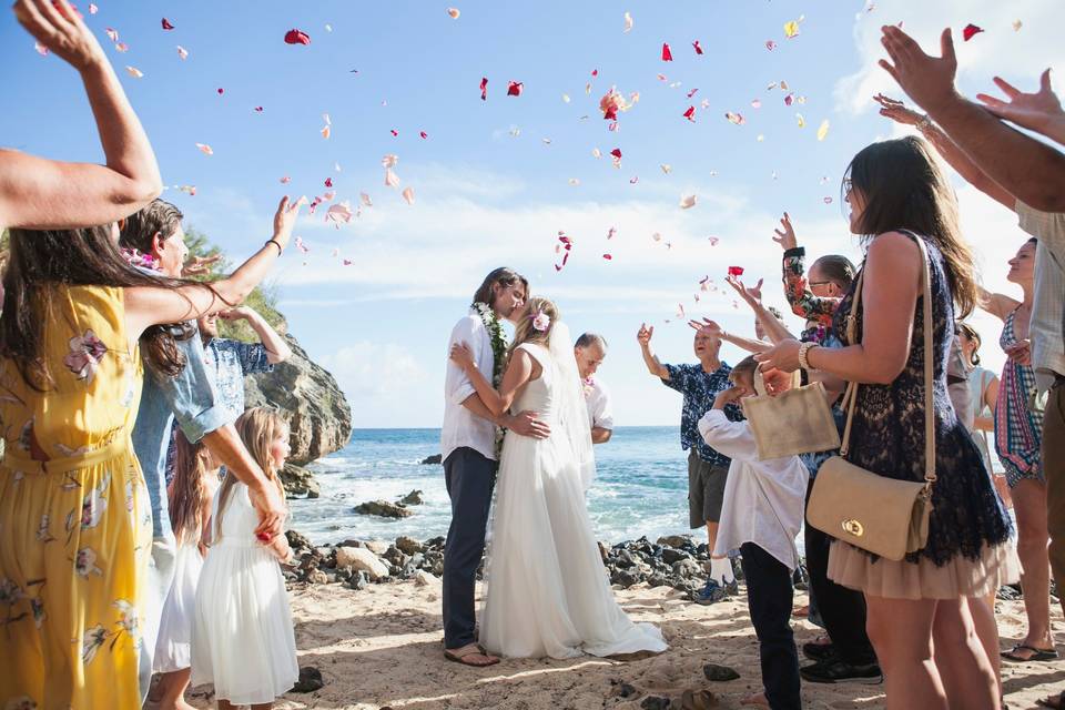 Small beach wedding in Hawaii