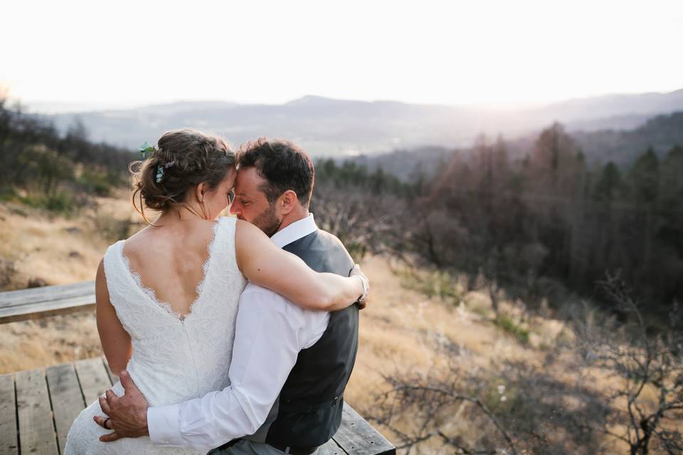 California wildfire wedding