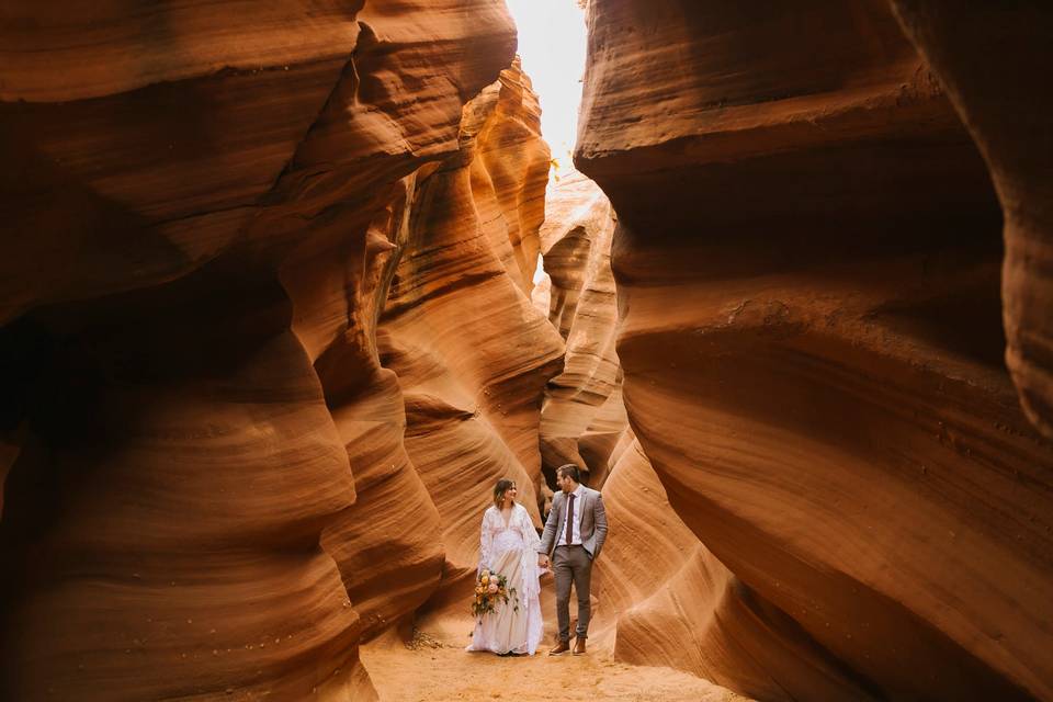 Slot canyon elopement Arizona