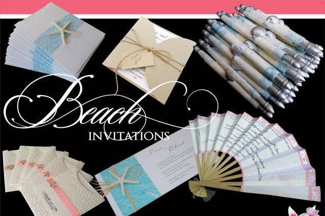 Beach wedding invitations, destination, tropical or seaside weddings