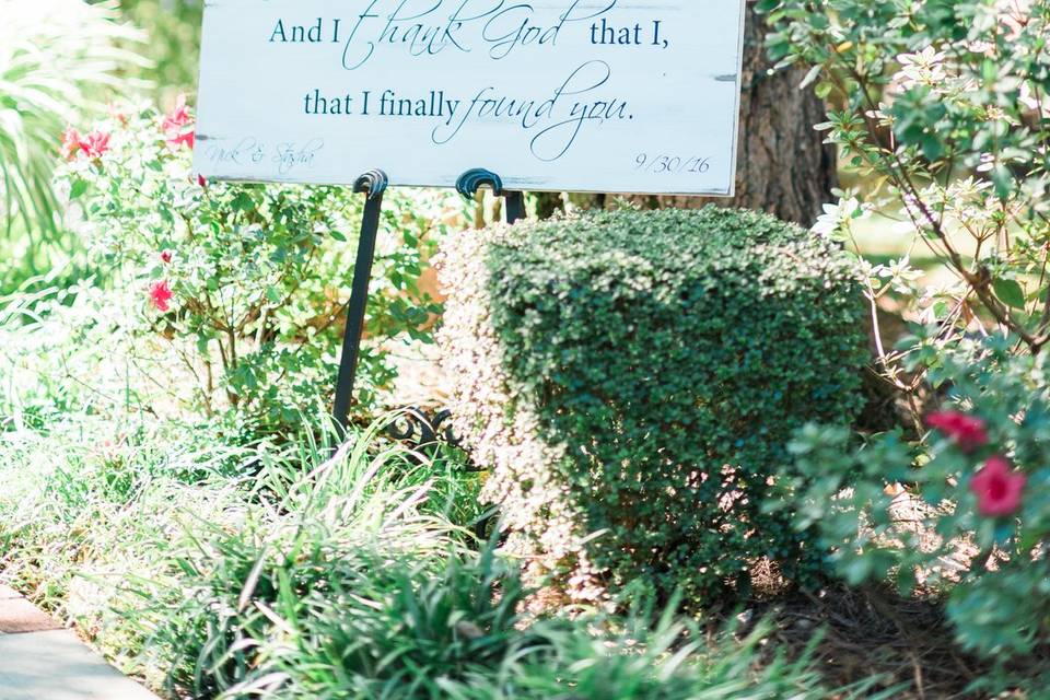 Sign for wedding