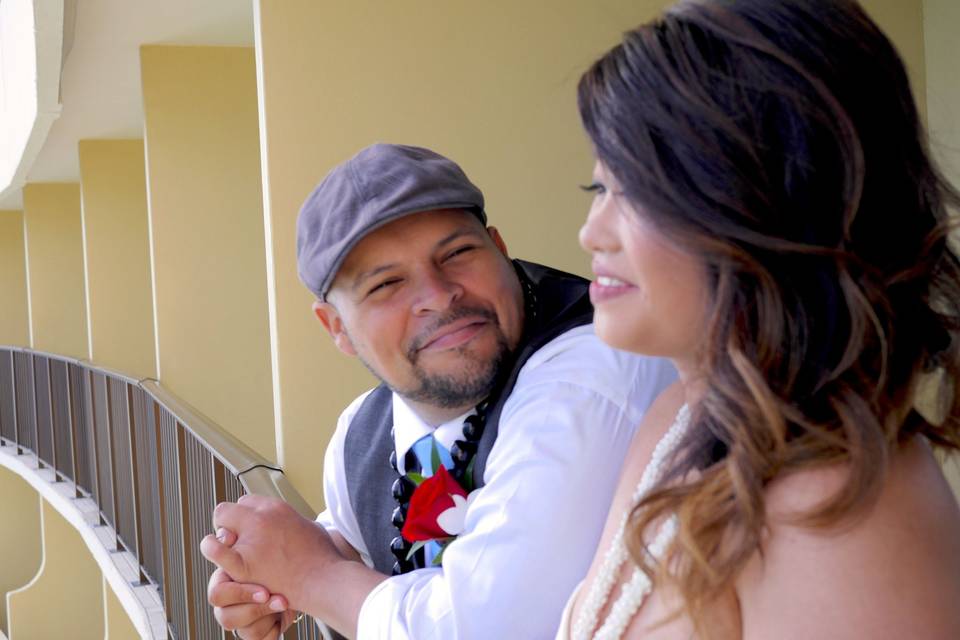 Couple on a balcony