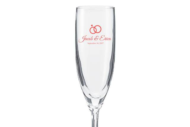 Mr and Mrs Champagne Glasses, Set of 2 Personalized Wedding Flutes, Cu–  Stocking Factory