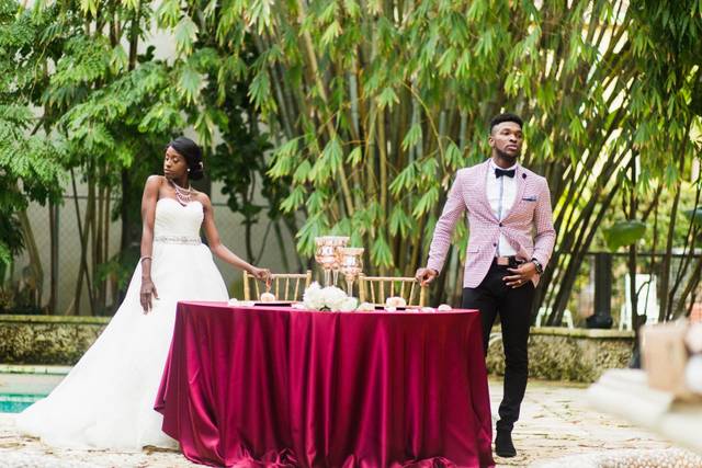 The bride and groom
