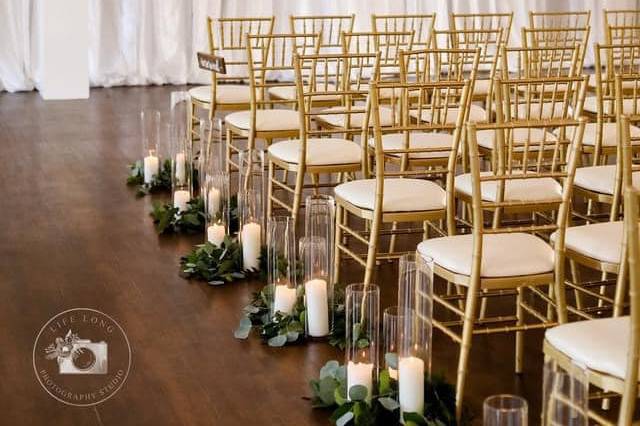 Gold Chiavari w/ Wall Draping