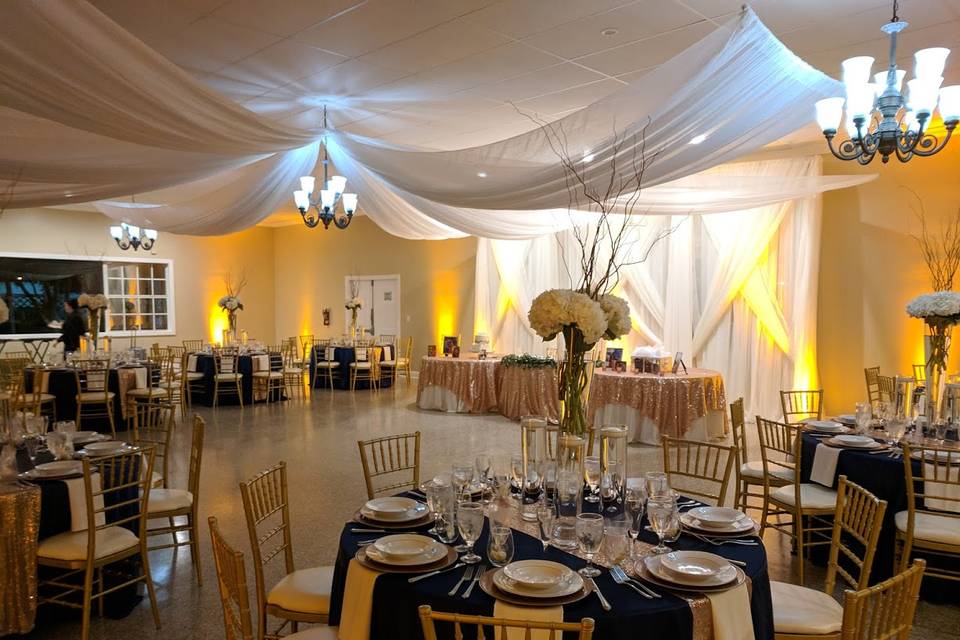 Draping, Chairs, Lighting, DJ