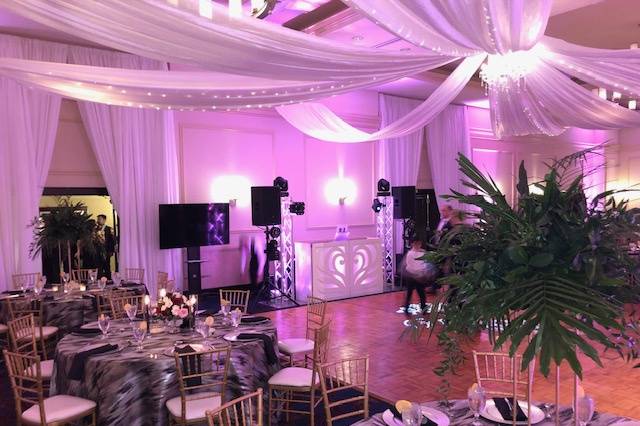 DJ + Draping/Lighting + Chairs