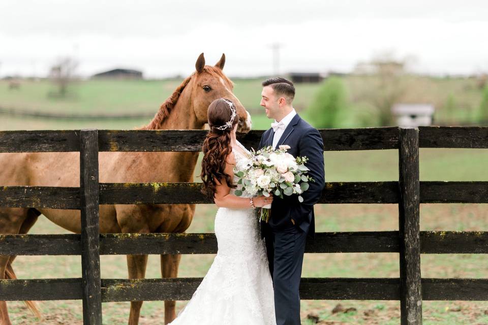 The bride and groom