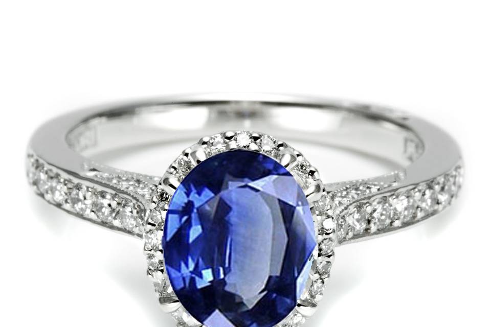 Sapphire and Diamond Engagement Rings