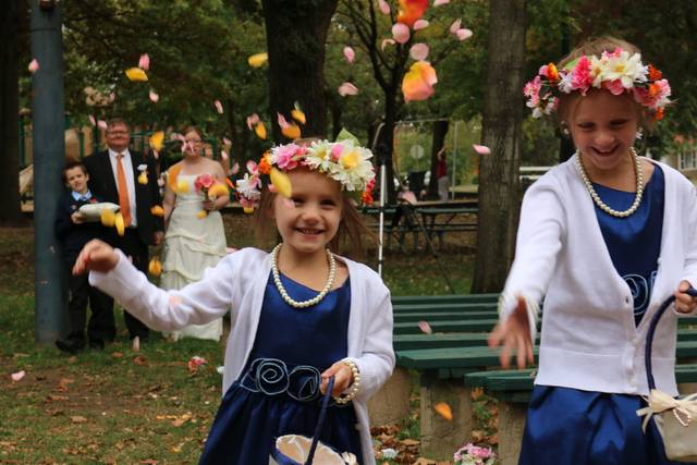 Tossing flowers