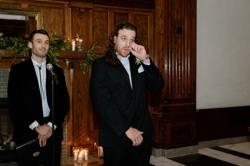Groom's First Reaction