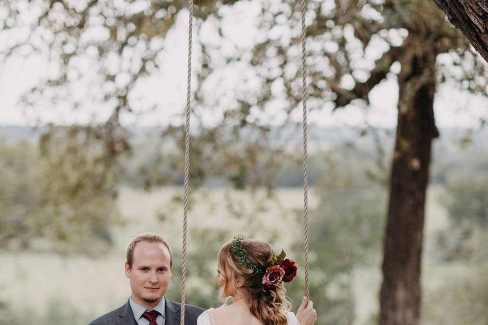 Couple by the swing