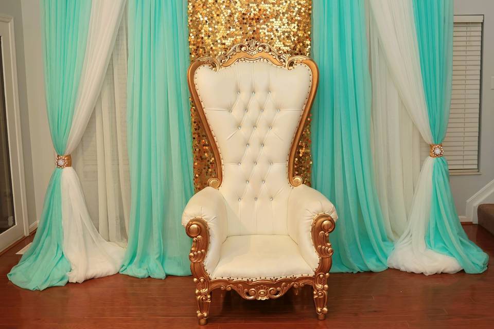 Backdrop/throne chair