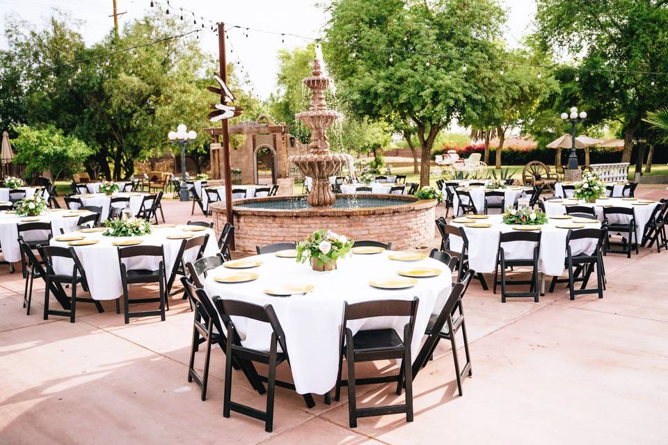 Outdoor wedding reception