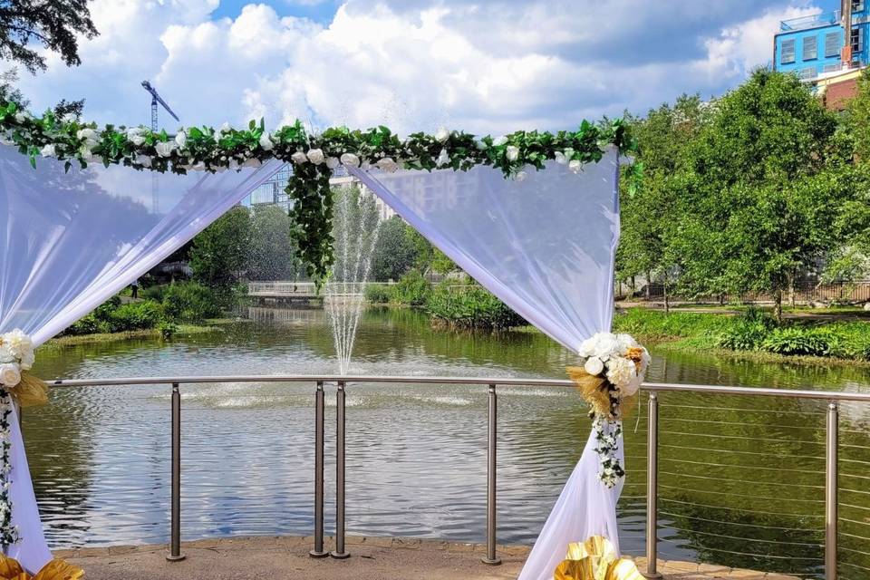 Outdoor wedding ceremony