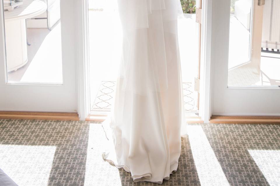 Bride in her wedding gown