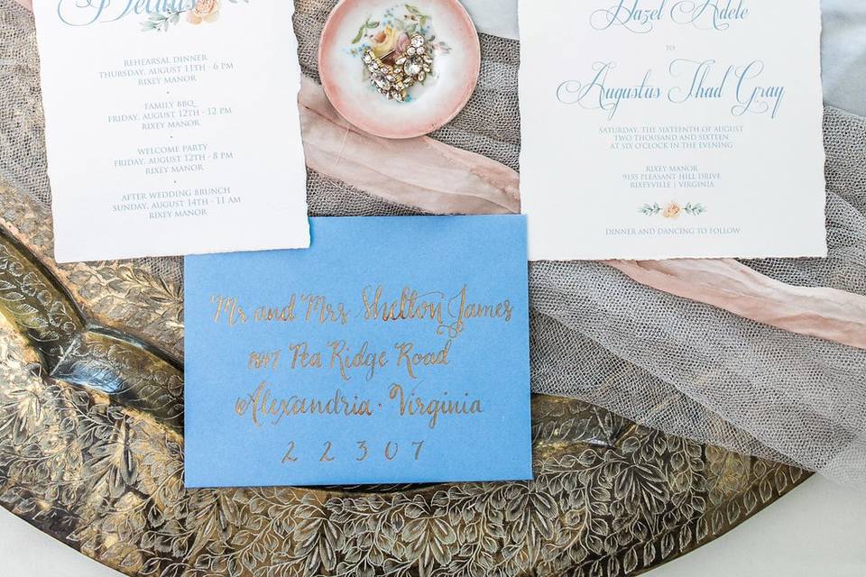 Southern blooms invitation suite