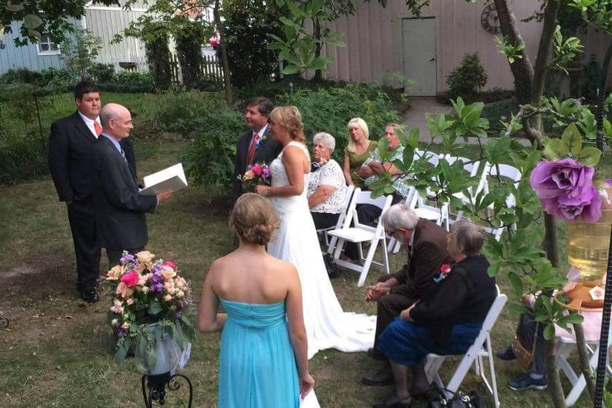 Outdoor wedding ceremony area