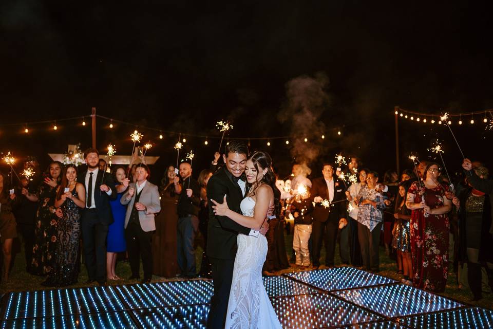 First dance, sparklers