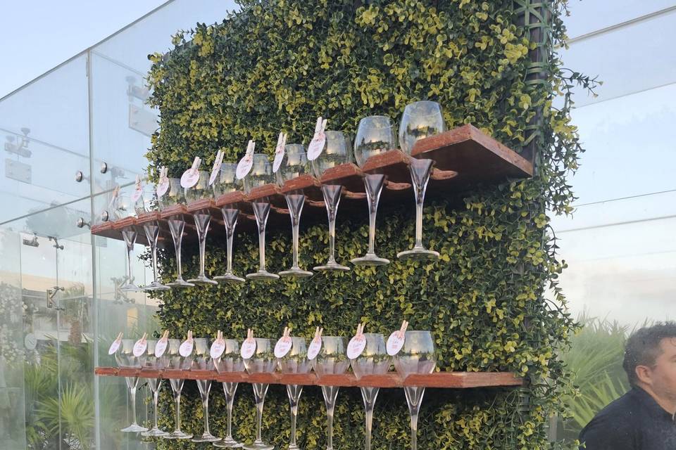 Champagne Glass Wall