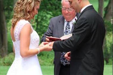 Wedding officiant heading the ceremony