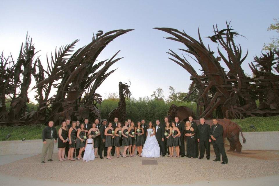 Newlyweds and their guests