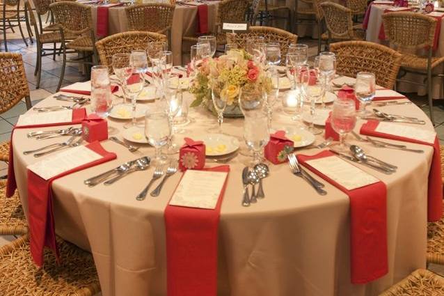 Table setting and centerpiece