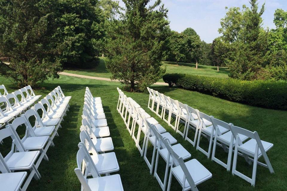 Outdoor wedding setup