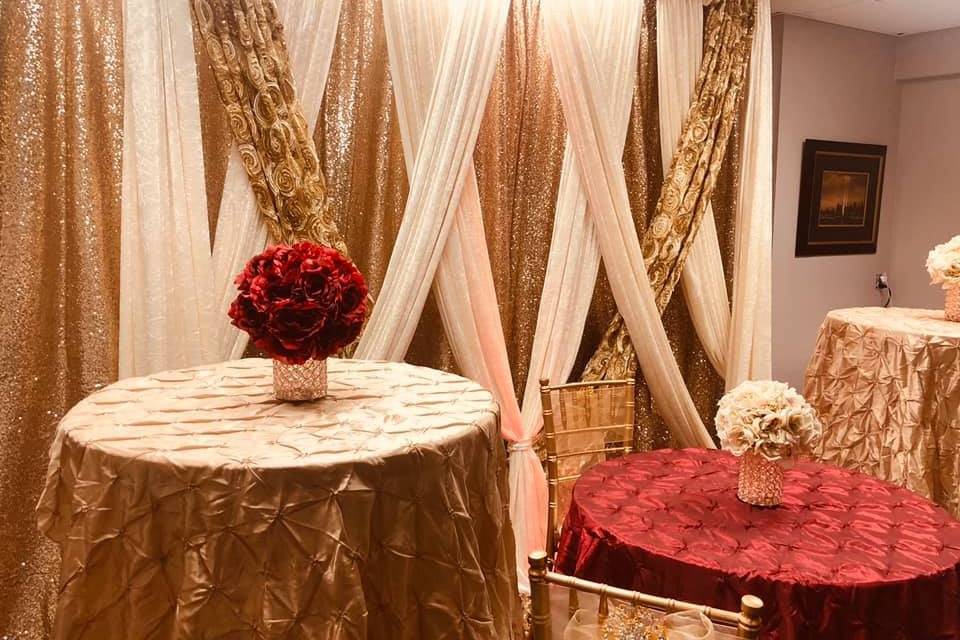 Champagne and gold decor