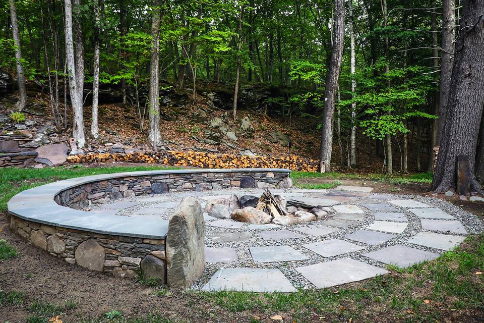 Spiral Fire pit with Bench