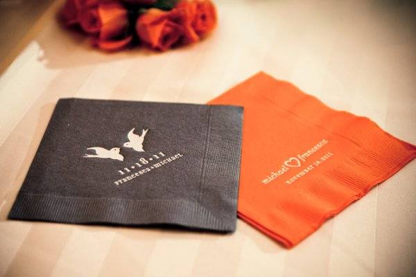 Custom designed cocktail napkins