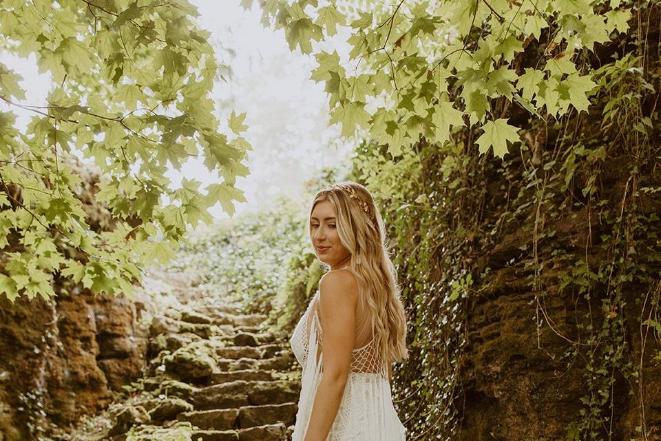 Boho Forest Bridal Portrait