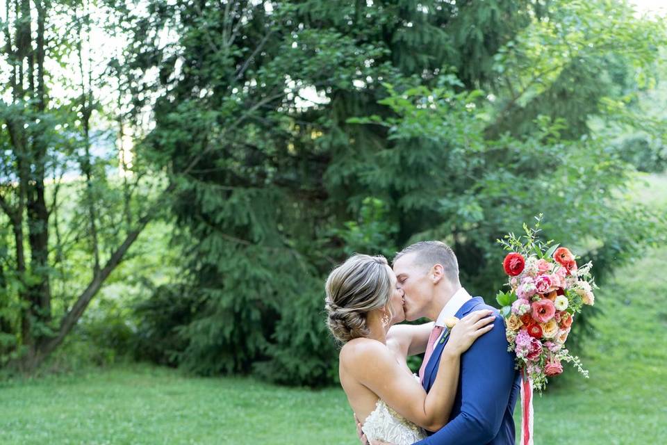 Romantic Pastel Wedding Couple