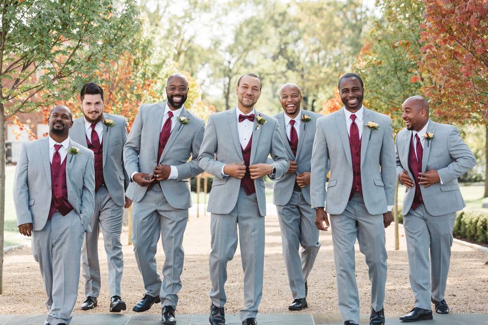 Tree lined path - groomsmen