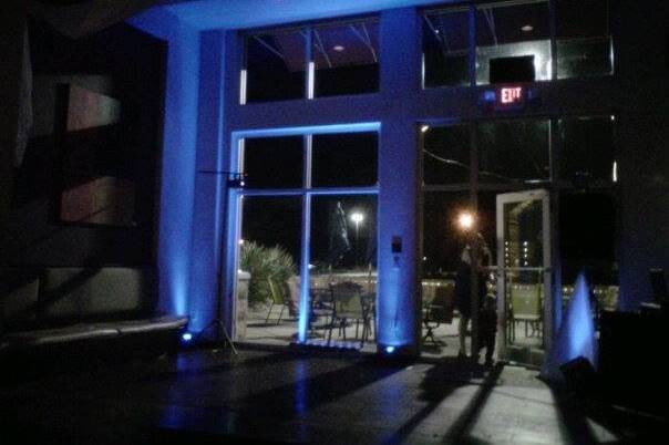 Blue up lighting at Zen's in Orange Beach