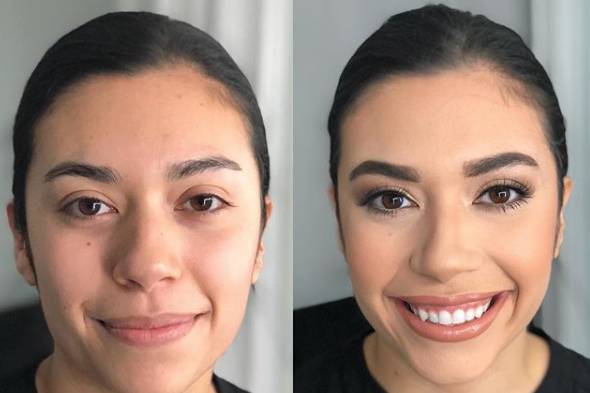 Before and After Bridal Look