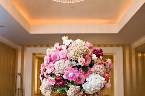 Raised floral centerpiece