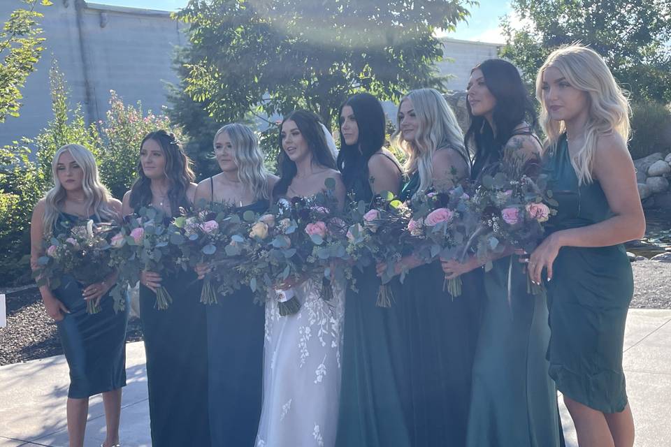 The bride and girls