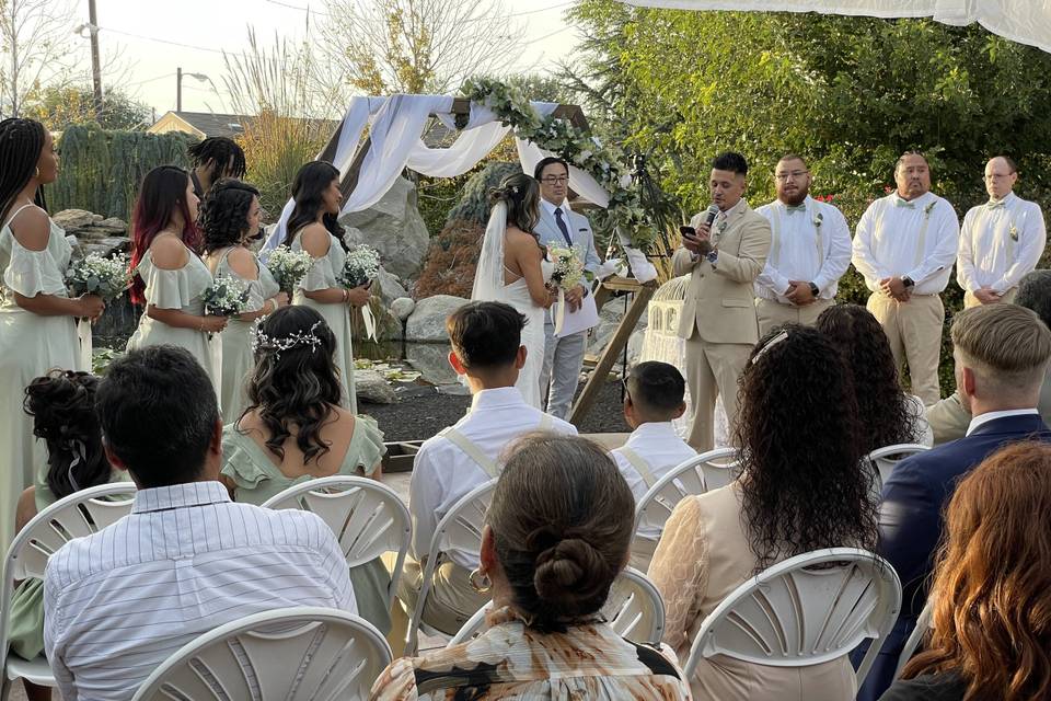 Garden ceremony setting