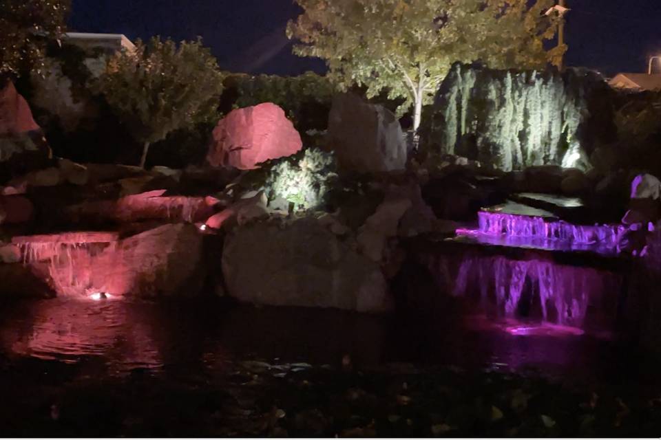 The waterfall at night