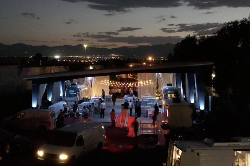 The pavilion at night