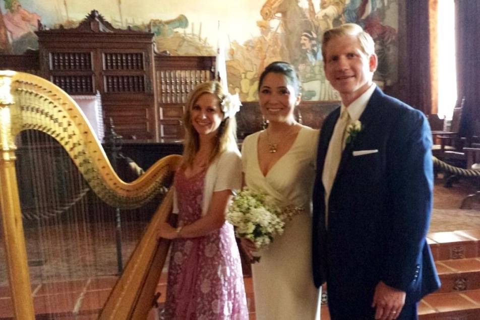 Santa Barbara County Courthouse wedding in the Mural Room.