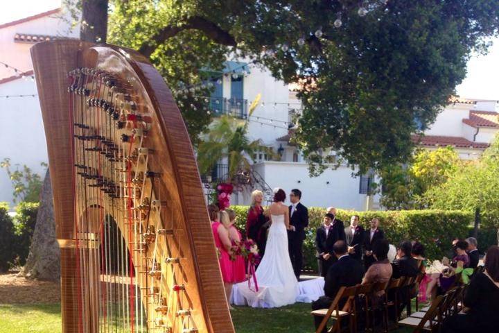 Spring garden wedding at the Santa Barbara Club.