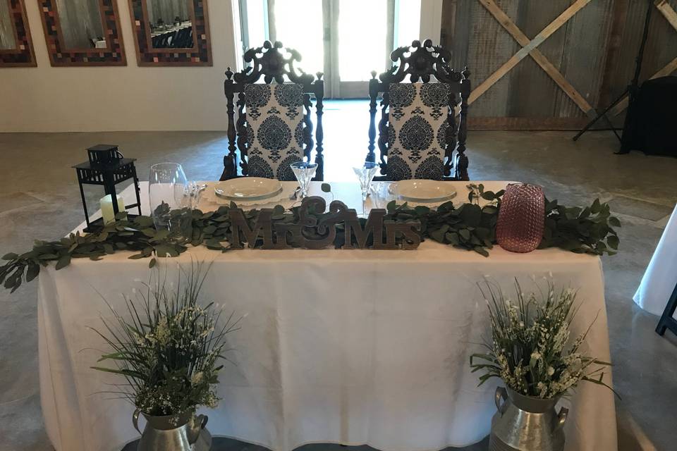 Newlyweds' table
