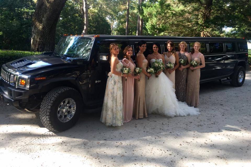 Bride and bridesmaids