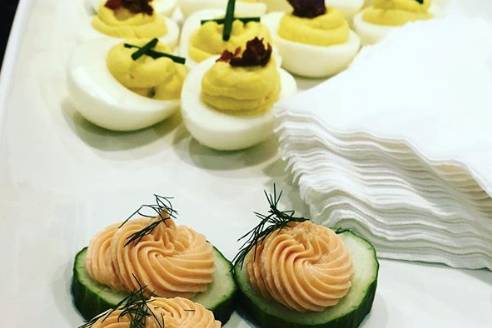 Deviled eggs and hors d'oeuvres